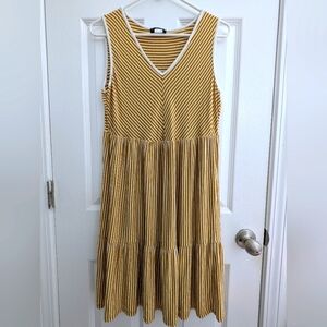 Women's Yellow Striped Dress Size L